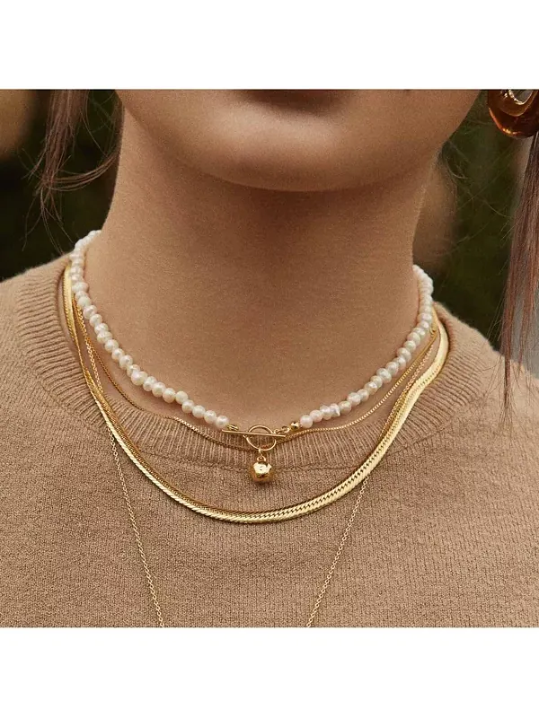 Многослойное ожерелье-змея Габби Bearfruit Jewelry — изображение 3 из 4, оттенок золото
