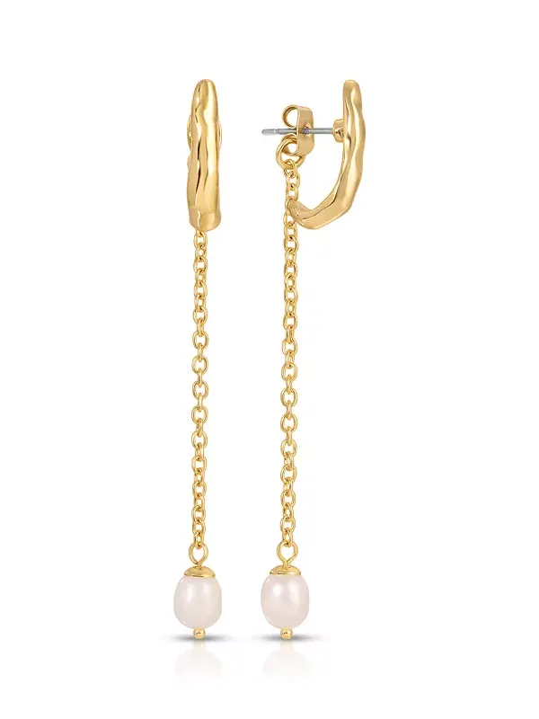 Серьги-Подвески из искусственного жемчуга Linear Lux Ettika — изображение 1 из 4, оттенок золото