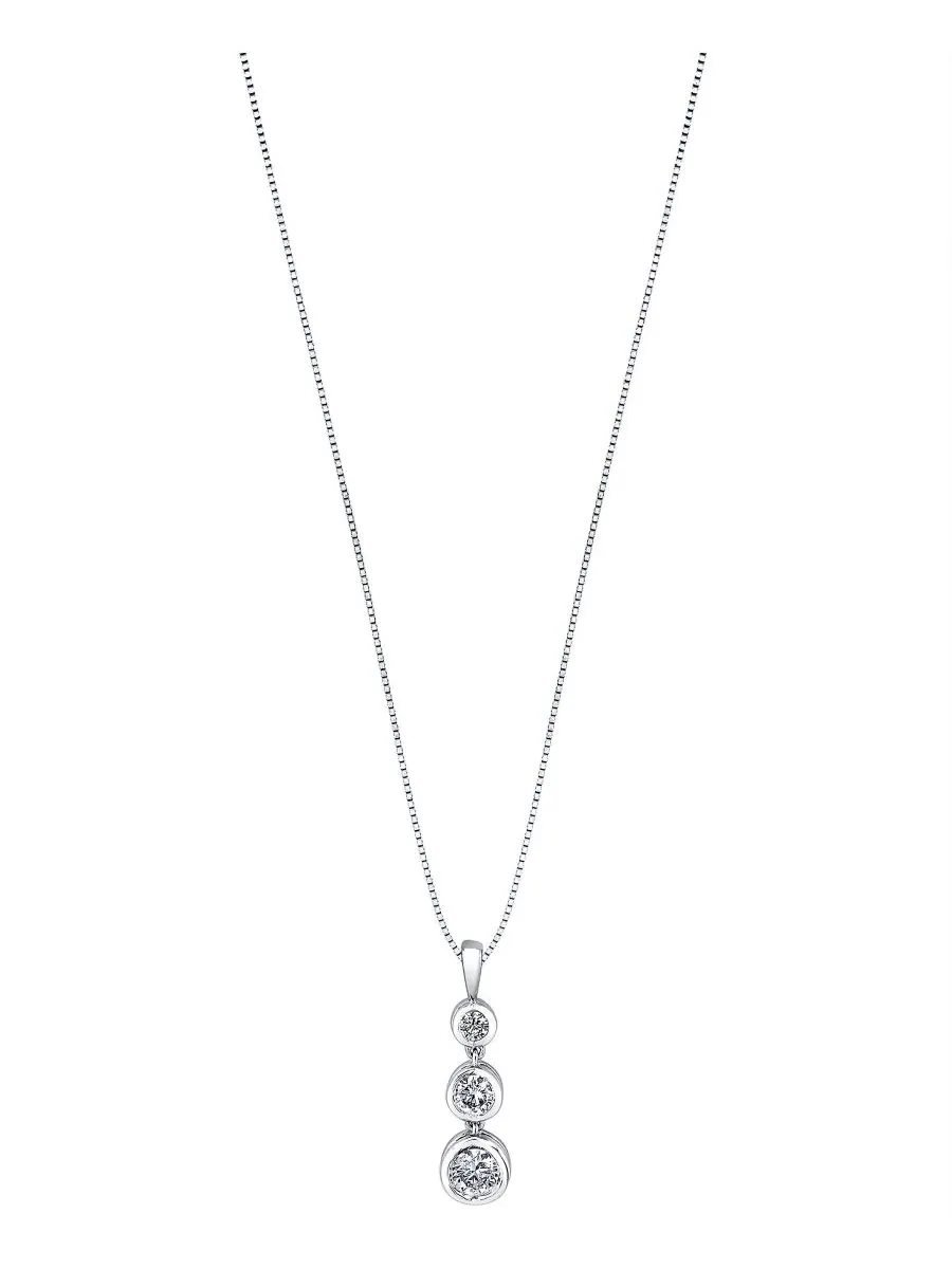 Подвеска-колье с тремя бриллиантами Energy Diamond (общий вес 1/3 карата) из 14-каратного желтого — изображение 4 из 4