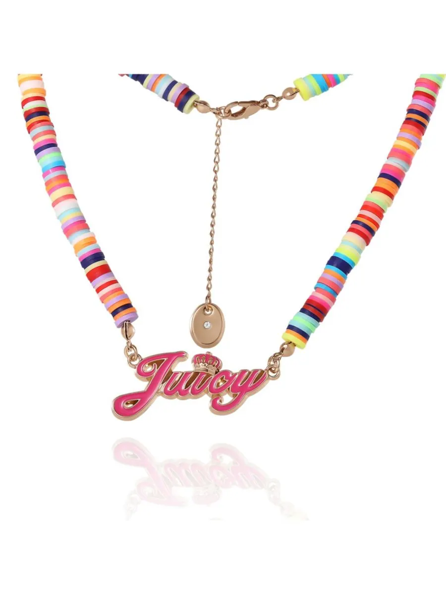 Ожерелье из бусин Конфетти 15+2 дюйма Juicy Couture Kids — изображение 5 из 6, оттенок розовый