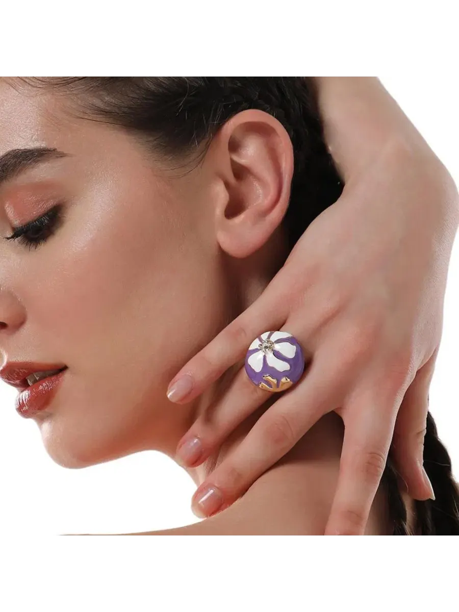 Женское кольцо The Hana Statement Ring Sohi — изображение 3 из 7, оттенок фиолетовый