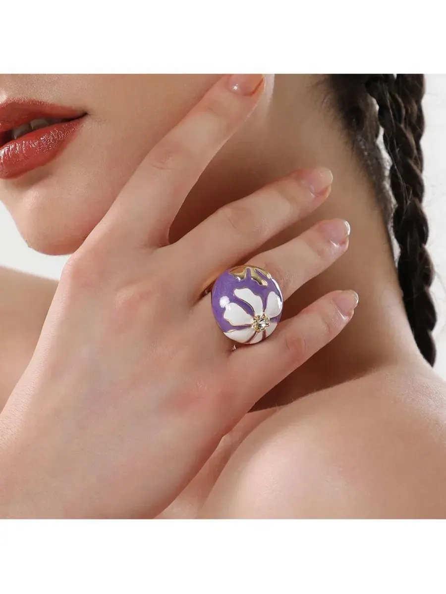 Женское кольцо The Hana Statement Ring Sohi — изображение 4 из 7, оттенок фиолетовый