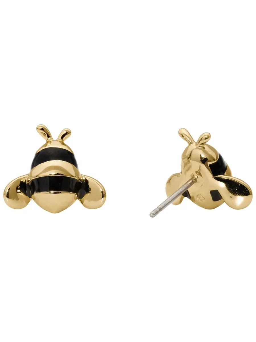 Серьги-гвоздики «Пчела» в золотистом цвете, модель Summer Daze Kate Spade New York — изображение 2 из 3, оттенок мульти