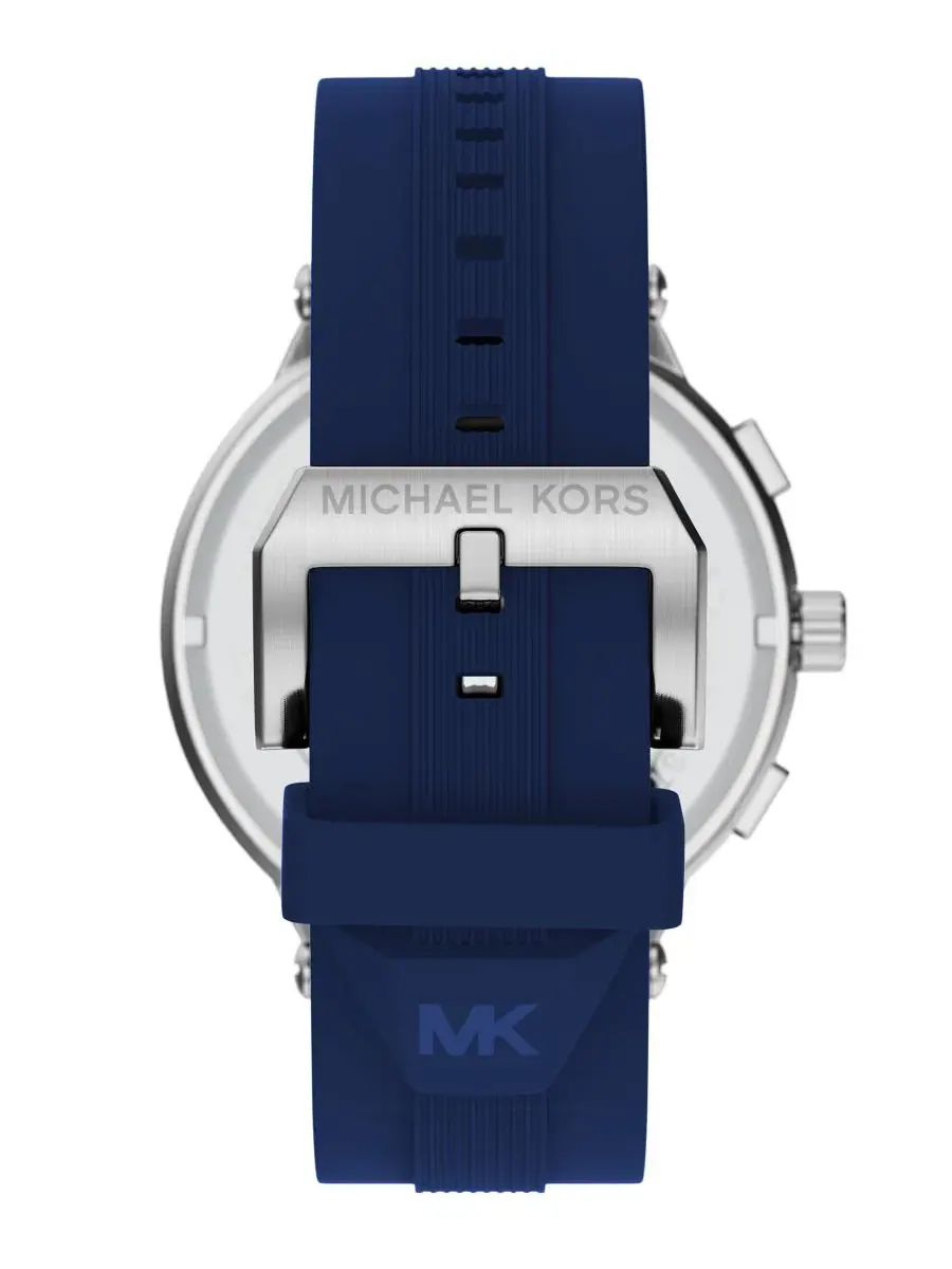 Мужские часы Billie Chronograph, темно-синие, силиконовые, 46 мм Michael Kors — изображение 2 из 10, оттенок темно-синий