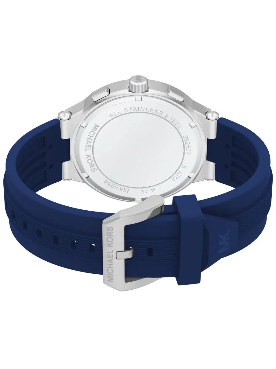 Мужские часы Billie Chronograph, темно-синие, силиконовые, 46 мм Michael Kors — изображение 5 из 10, оттенок темно-синий