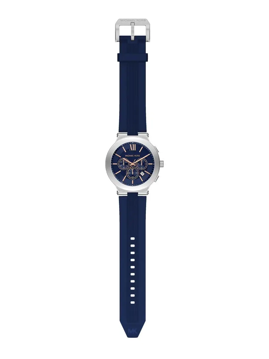Мужские часы Billie Chronograph, темно-синие, силиконовые, 46 мм Michael Kors — изображение 7 из 10, оттенок темно-синий