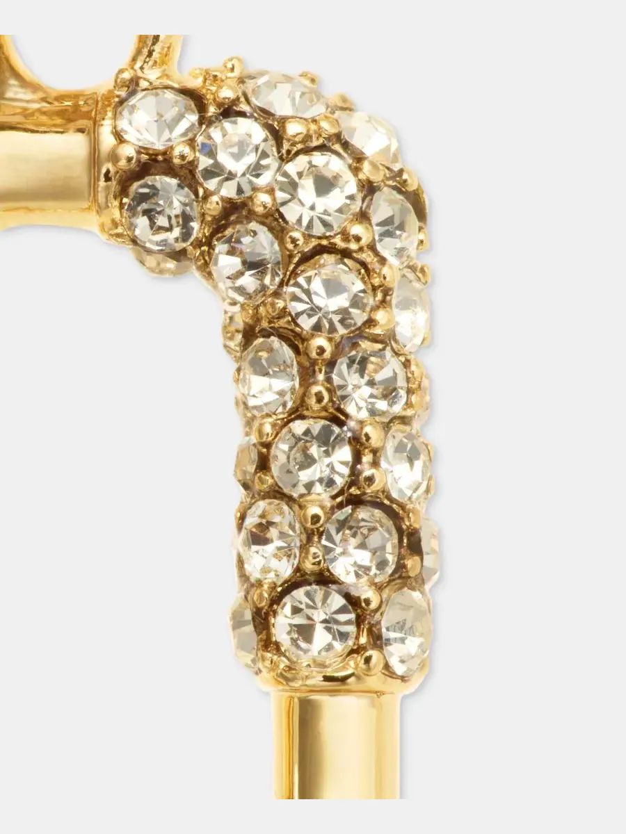 Серьги-подвески с инкрустацией звеньями Karl Lagerfeld Paris — изображение 2 из 4, оттенок белый