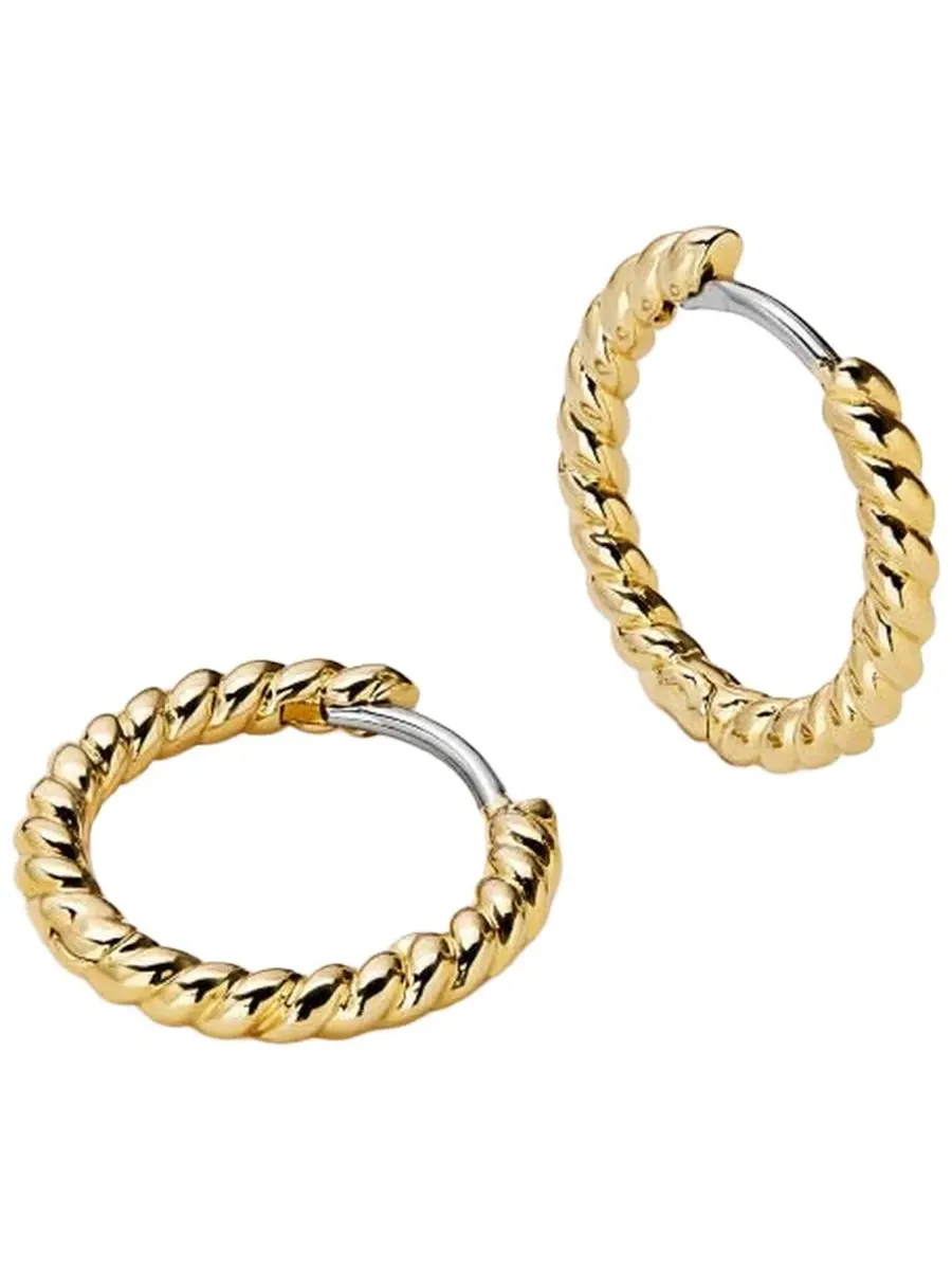 Серьги-кольца Gold Twist Huggie Hoop Earrings Ana Luisa — золотистый