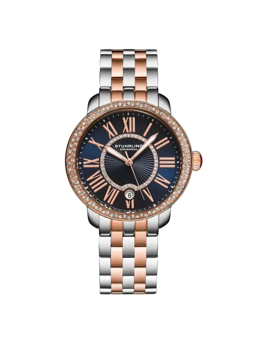 Женские кварцевые часы Celestia 4080, 38 мм, безель со стразами Swarovski, циферблат с римскими — изображение 1 из 5