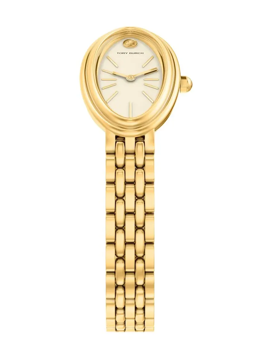 Женские часы The Oval Elongated Quartz Two-Hand Tory Burch — изображение 4 из 8, оттенок золото