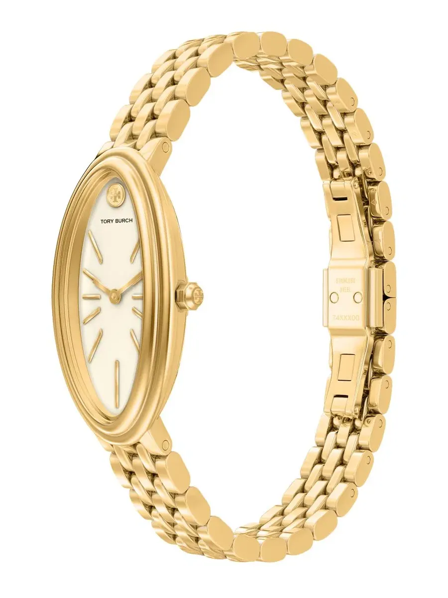 Женские часы The Oval Elongated Quartz Two-Hand Tory Burch — изображение 6 из 8, оттенок золото