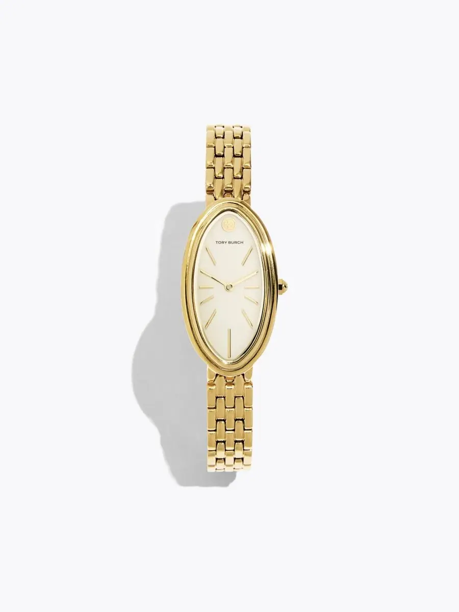 Женские часы The Oval Elongated Quartz Two-Hand Tory Burch — изображение 8 из 8, оттенок золото