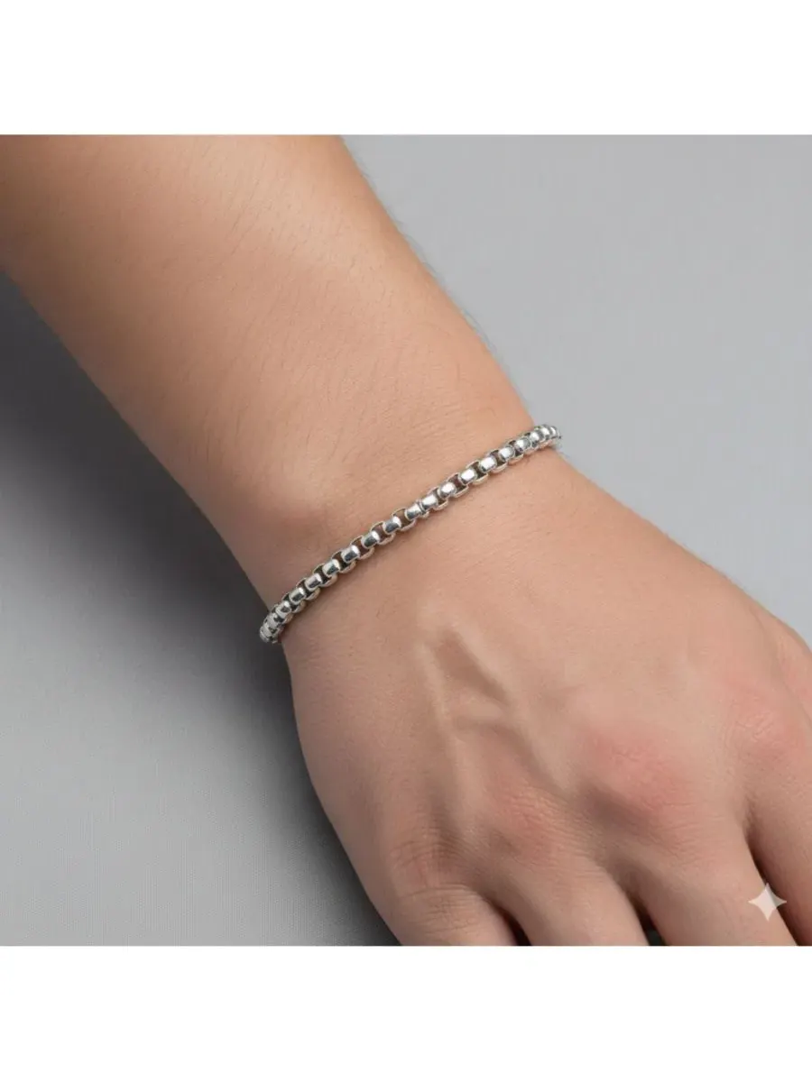 Браслет-цепочка круглым звеном, Stainless Steel Metallo — изображение 3 из 3, оттенок серебряный