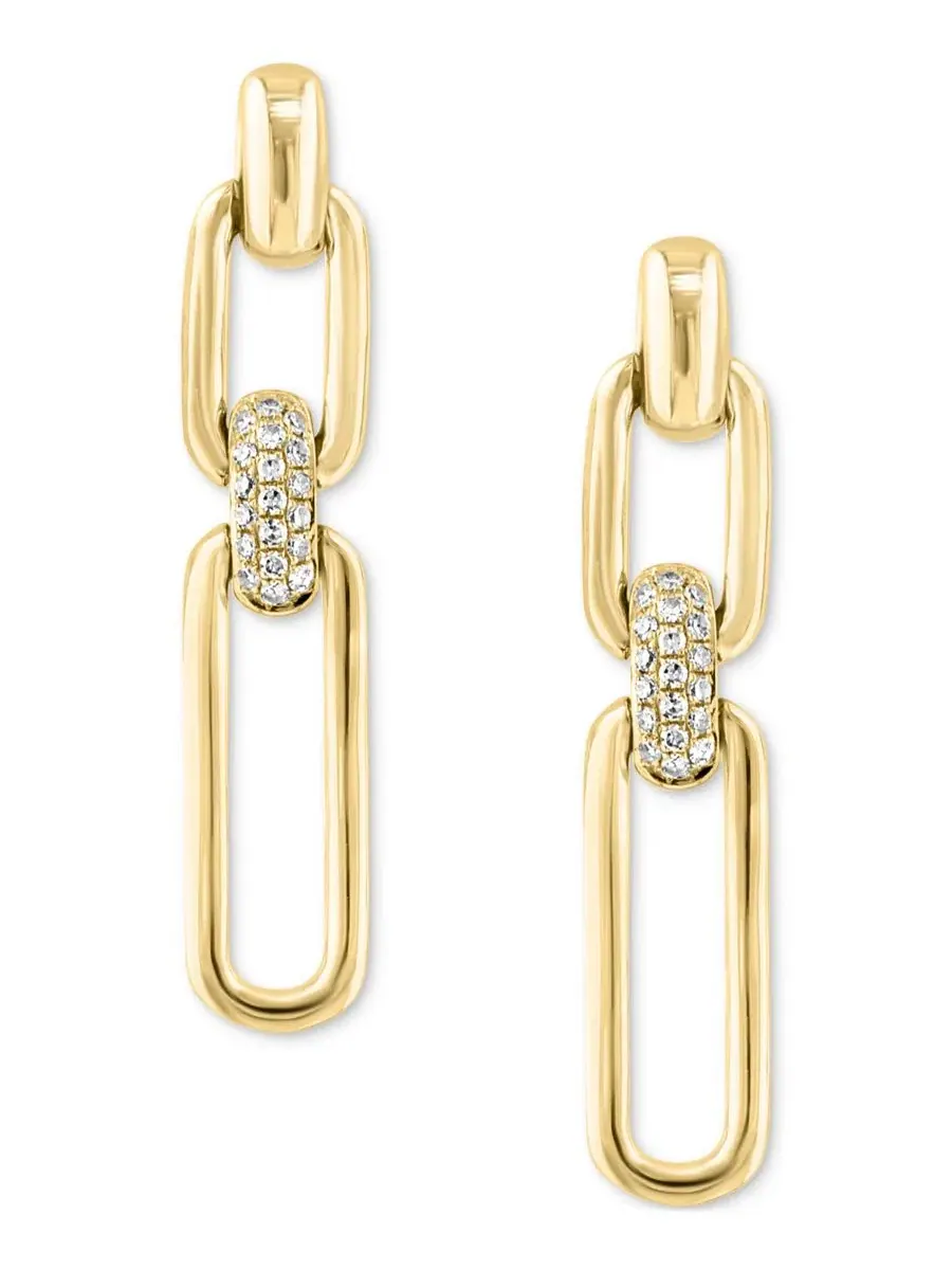 Серьги-подвески с бриллиантами, модель Diamond Link LALI Jewels — золотистый