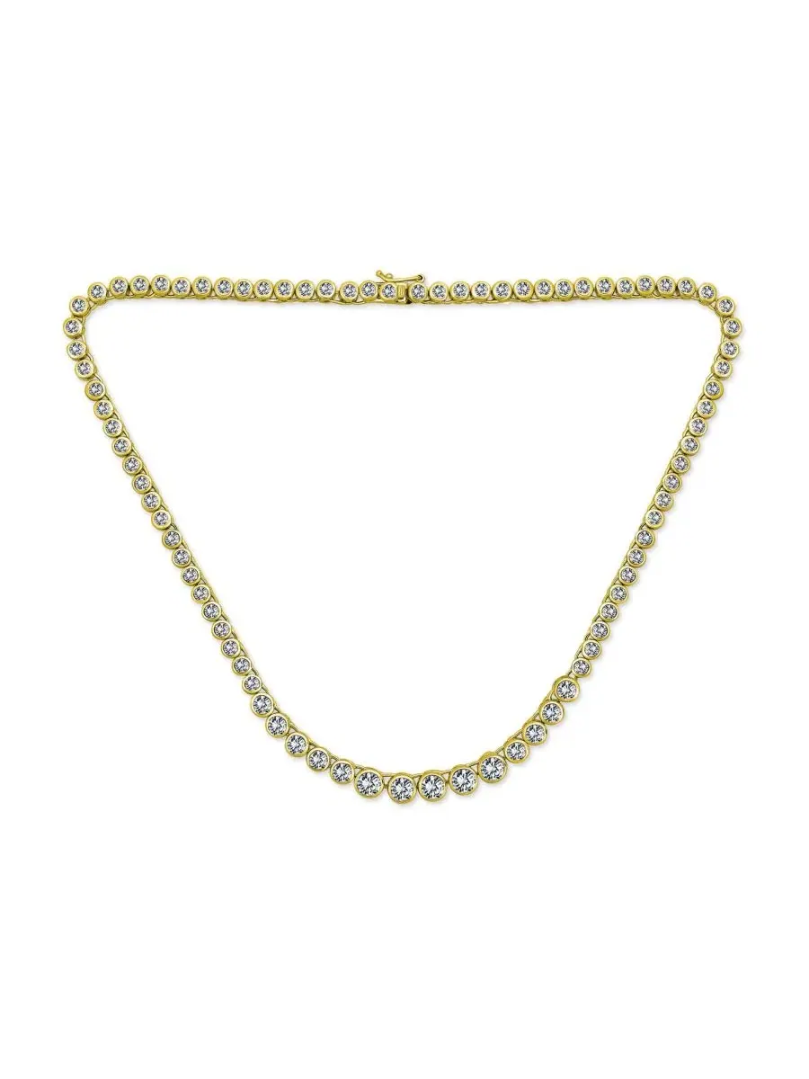 Колье-теннис с кубическим цирконием, 41 см Bling Jewelry — изображение 1 из 4, оттенок золотистый