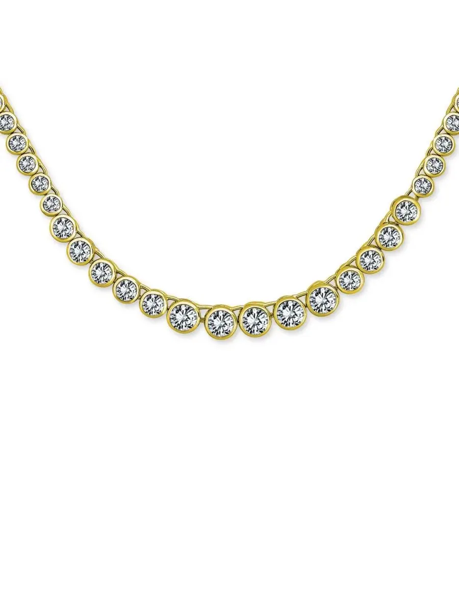 Колье-теннис с кубическим цирконием, 41 см Bling Jewelry — изображение 2 из 4, оттенок золотистый
