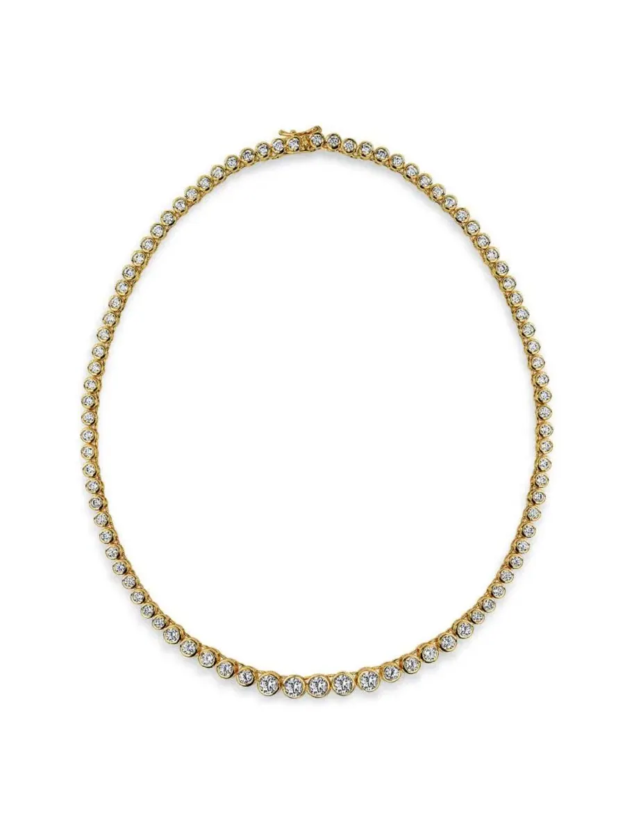 Колье-теннис с кубическим цирконием, 41 см Bling Jewelry — изображение 3 из 4, оттенок золотистый