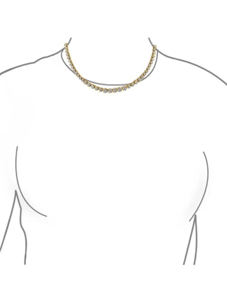 Колье-теннис с кубическим цирконием, 41 см Bling Jewelry — изображение 4 из 4, оттенок золотистый