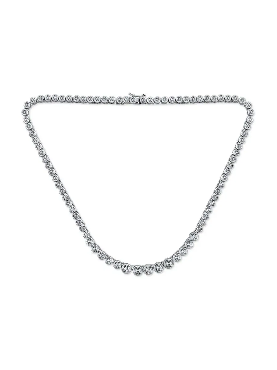 Колье-теннис с кубическим цирконием, модель Cocktail Cubic Zirconia Bezel Set CZ Graduated Tennis — изображение 1 из 4