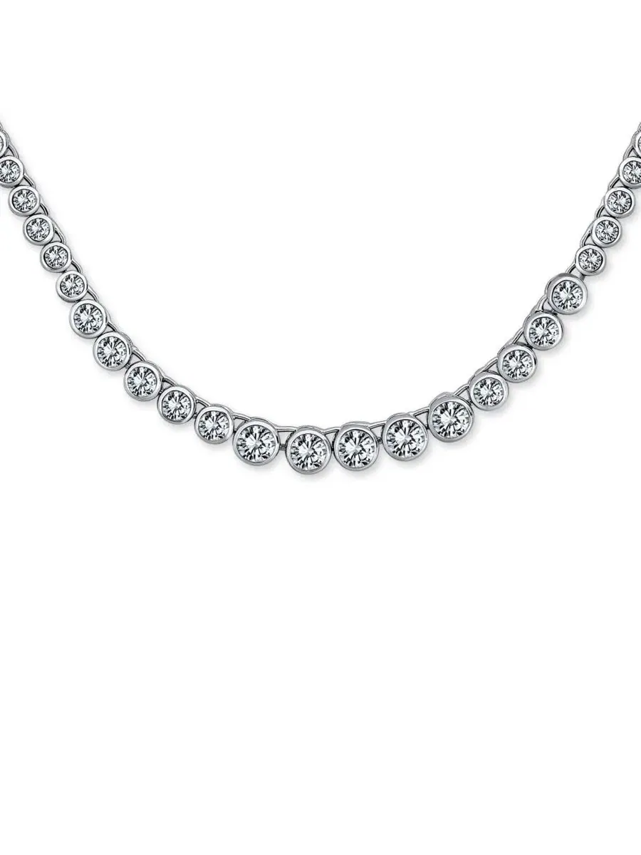 Колье-теннис с кубическим цирконием, модель Cocktail Cubic Zirconia Bezel Set CZ Graduated Tennis — изображение 2 из 4