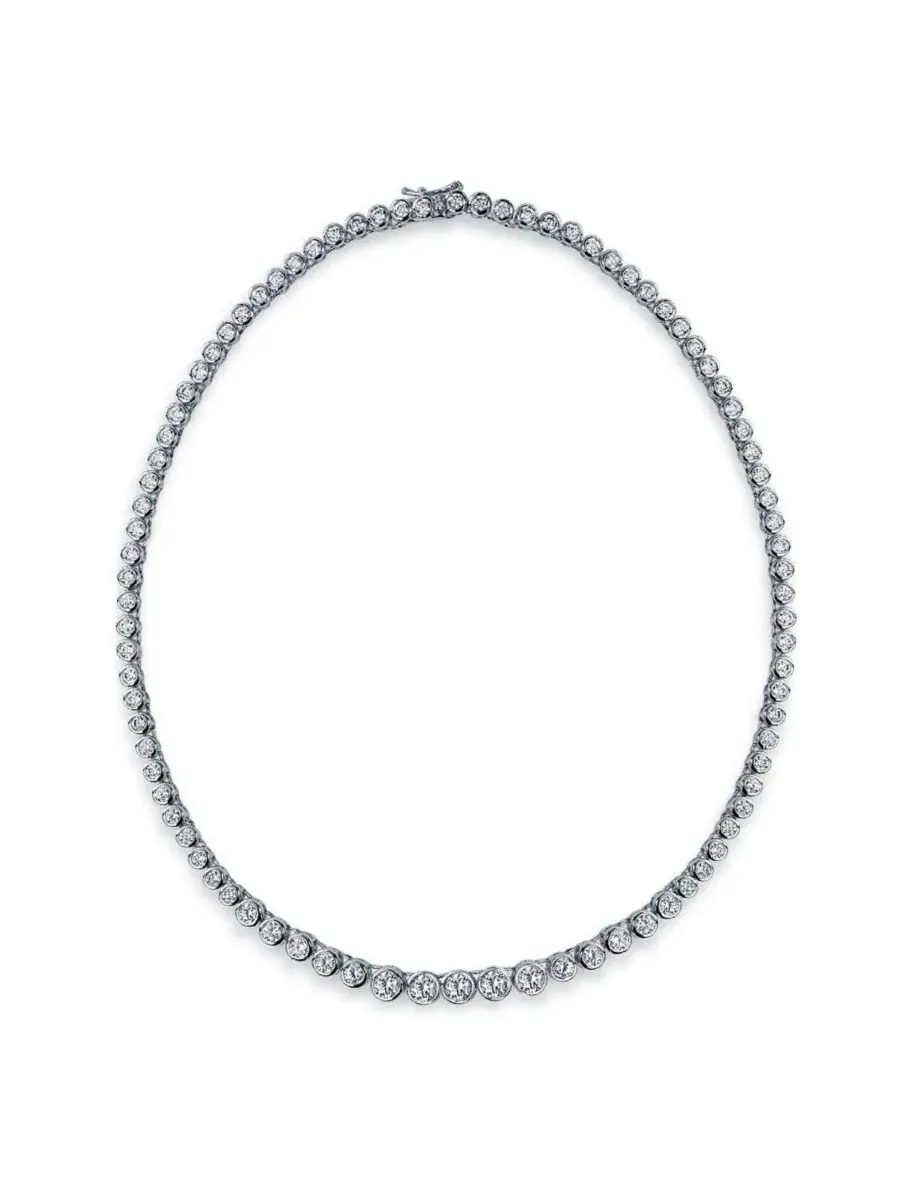 Колье-теннис с кубическим цирконием, модель Cocktail Cubic Zirconia Bezel Set CZ Graduated Tennis — изображение 3 из 4
