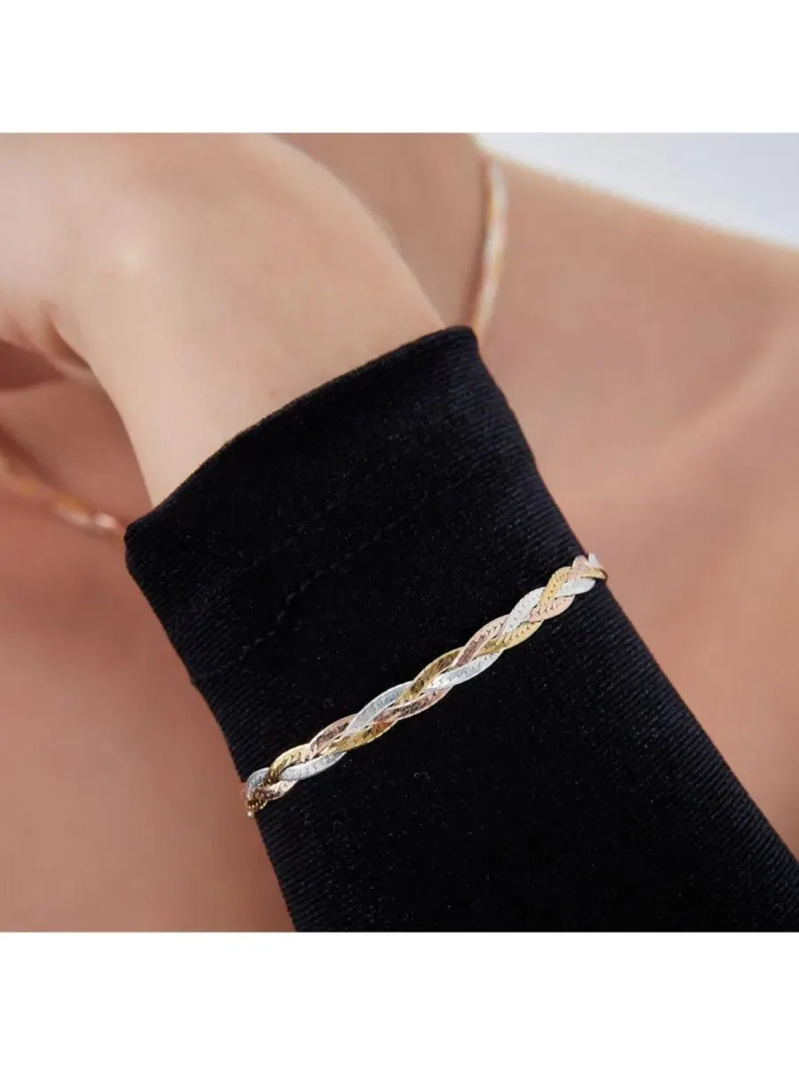 Серебряный браслет-спираль Spero London — изображение 2 из 6, оттенок золото