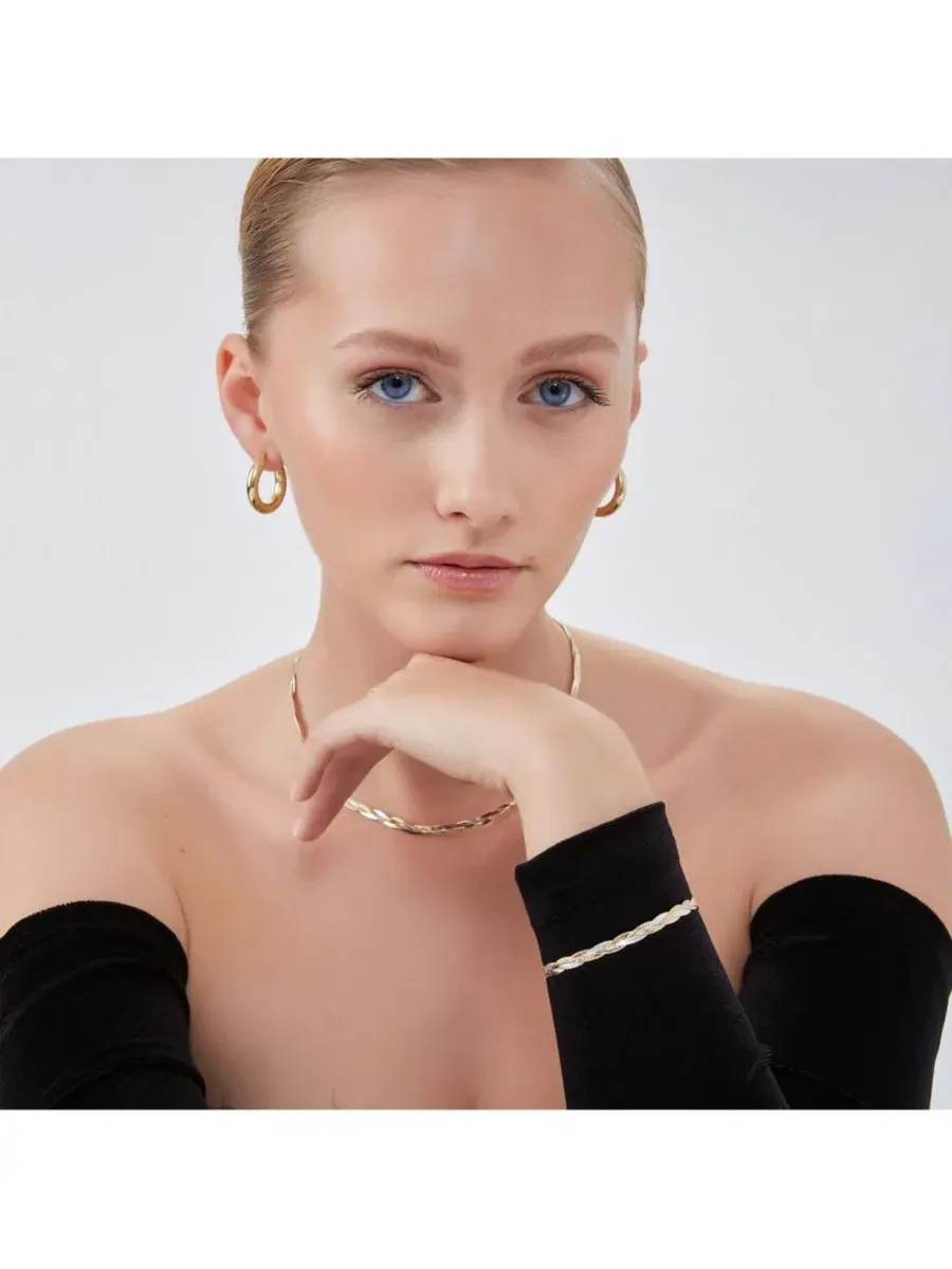 Серебряный браслет-спираль Spero London — изображение 5 из 6, оттенок золото