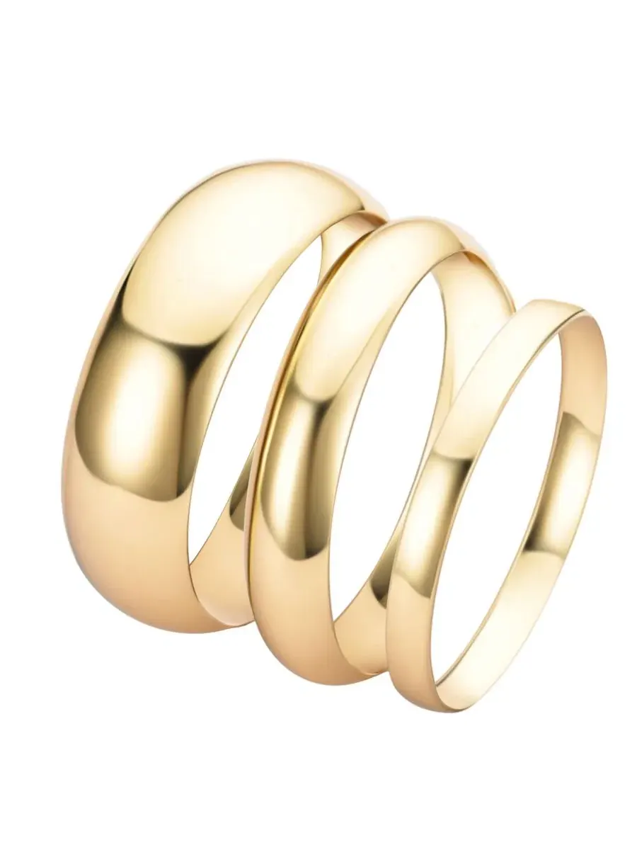 Набор браслетов Gold 3-Bangle Set ADORNIA — изображение 1 из 5, оттенок золото