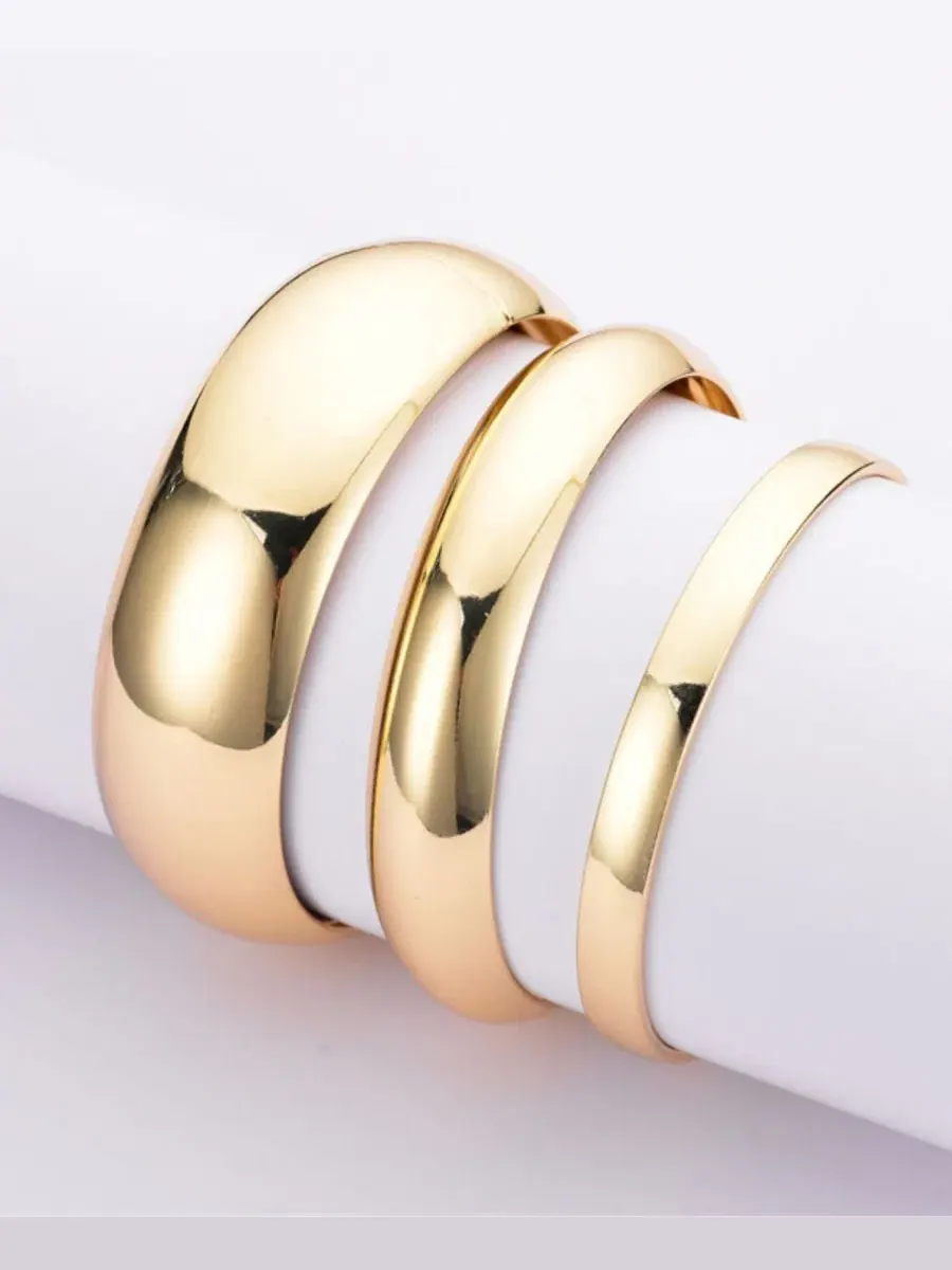Набор браслетов Gold 3-Bangle Set ADORNIA — изображение 5 из 5, оттенок золото