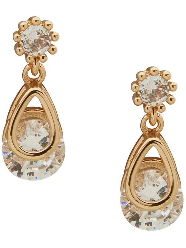 Комплект из 3 серег с витыми камнями из кубического циркония Anne Klein — изображение 3 из 4, оттенок золото
