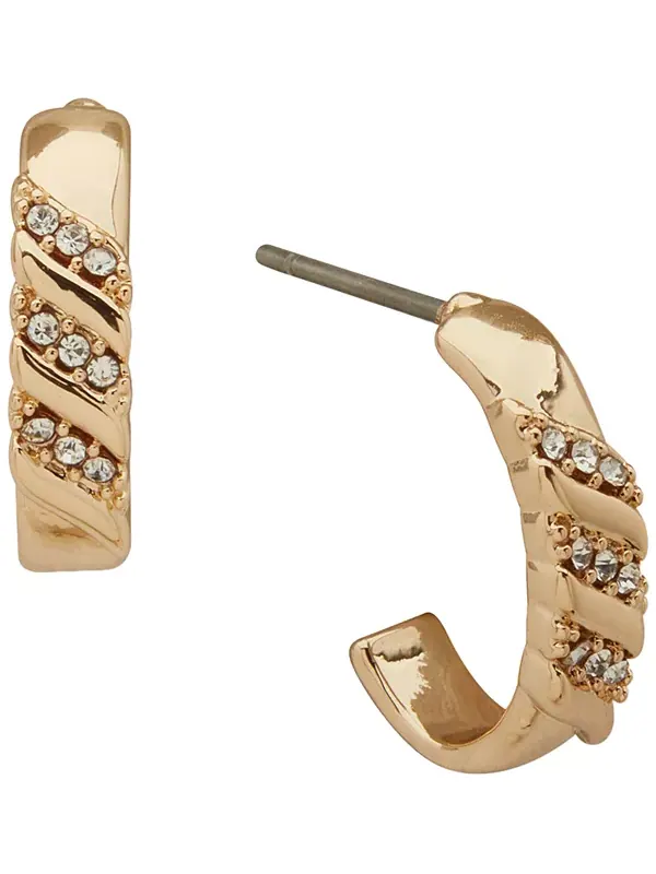 Комплект из 3 серег с витыми камнями из кубического циркония Anne Klein — изображение 4 из 4, оттенок золото