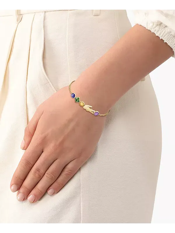 Браслет с подвесками из разноцветных камней Deva золотистого оттенка Lacoste — изображение 4 из 4, оттенок золото