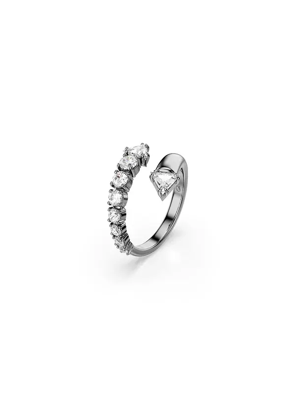 Открытое кольцо с покрытием из белого рутения Sublima Swarovski — изображение 2 из 4, оттенок серый