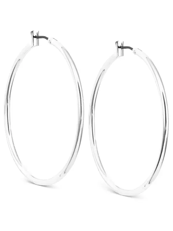 Тонкие серебряные серьги-кольца, 1,6 дюйма Anne Klein — изображение 1 из 3, оттенок серебряный