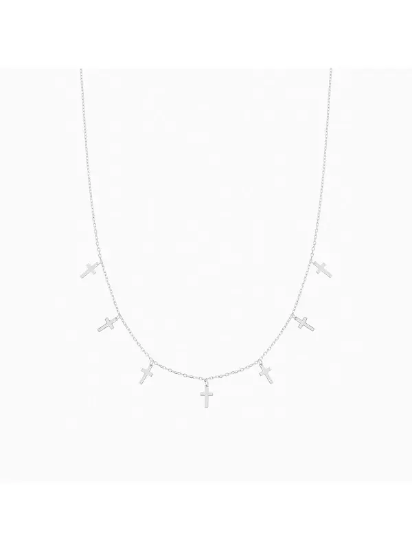 Ожерелье с крестом Брианны из стерлингового серебра Bearfruit Jewelry — изображение 1 из 2, оттенок серебряный