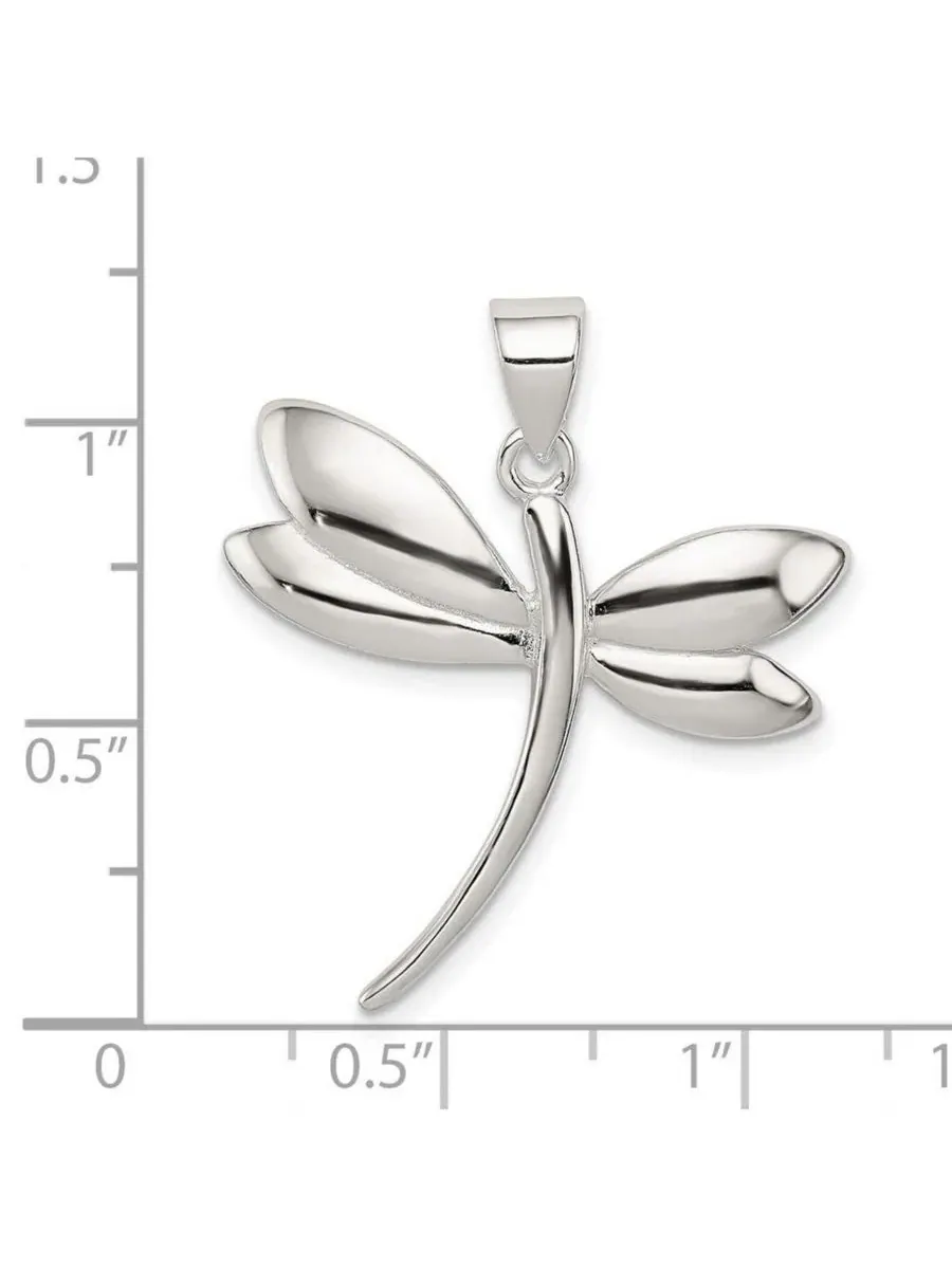 Подвеска-колье в виде стрекозы из полированного серебра 925 пробы Curata Jewelry — изображение 2 из 7, оттенок нет цвета