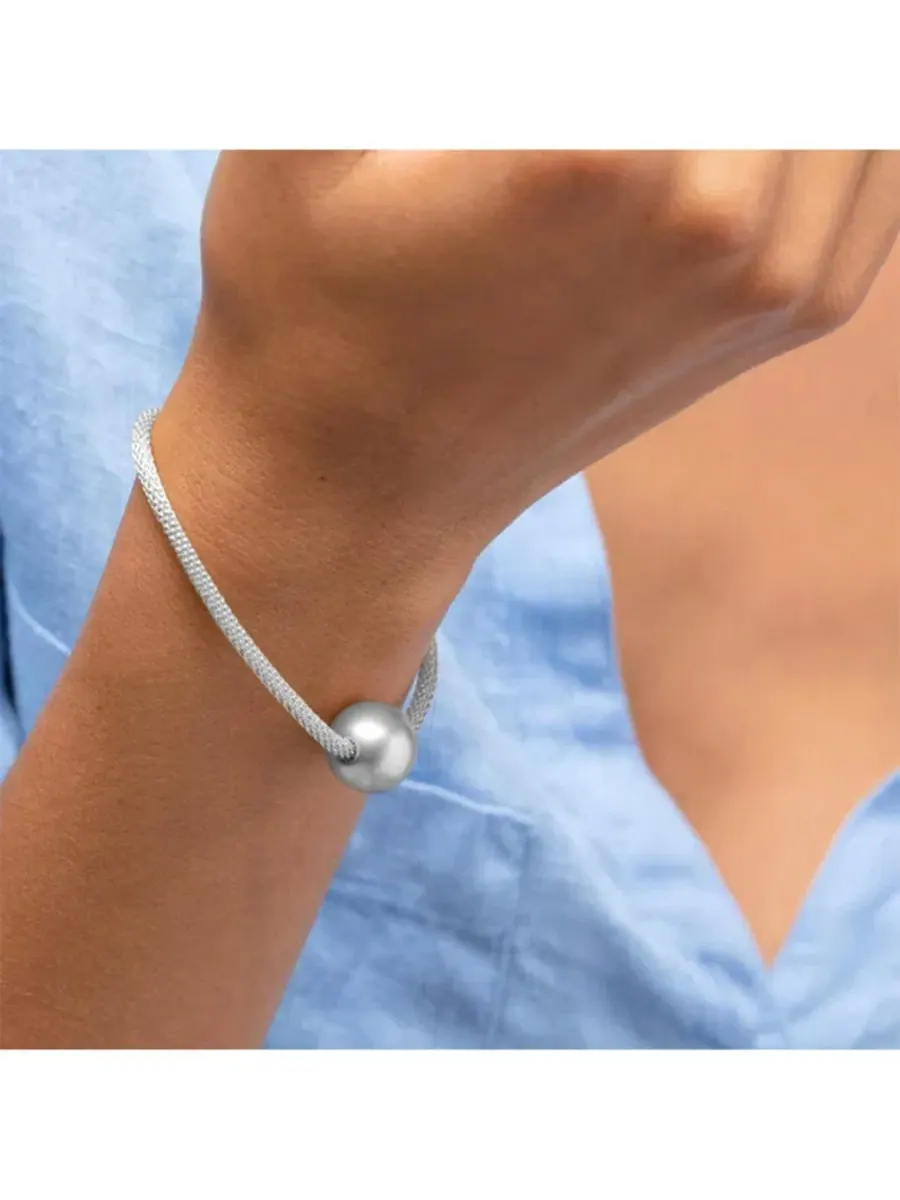 Браслет Marina с магнитной сферой - стильный и эффектный аксессуар Bearfruit Jewelry — изображение 2 из 3, оттенок серебряный