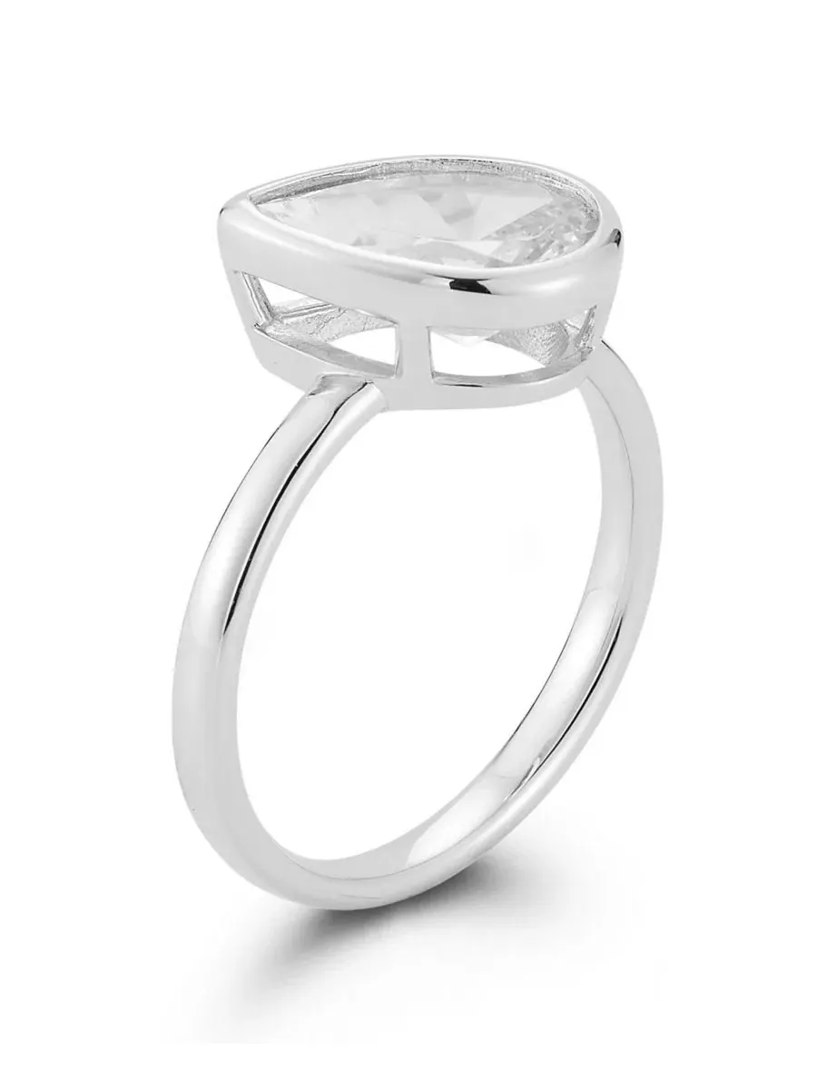 Серебряное кольцо с бриллиантом грушевидной огранки Rachel Zoe — изображение 6 из 6, оттенок серебряный