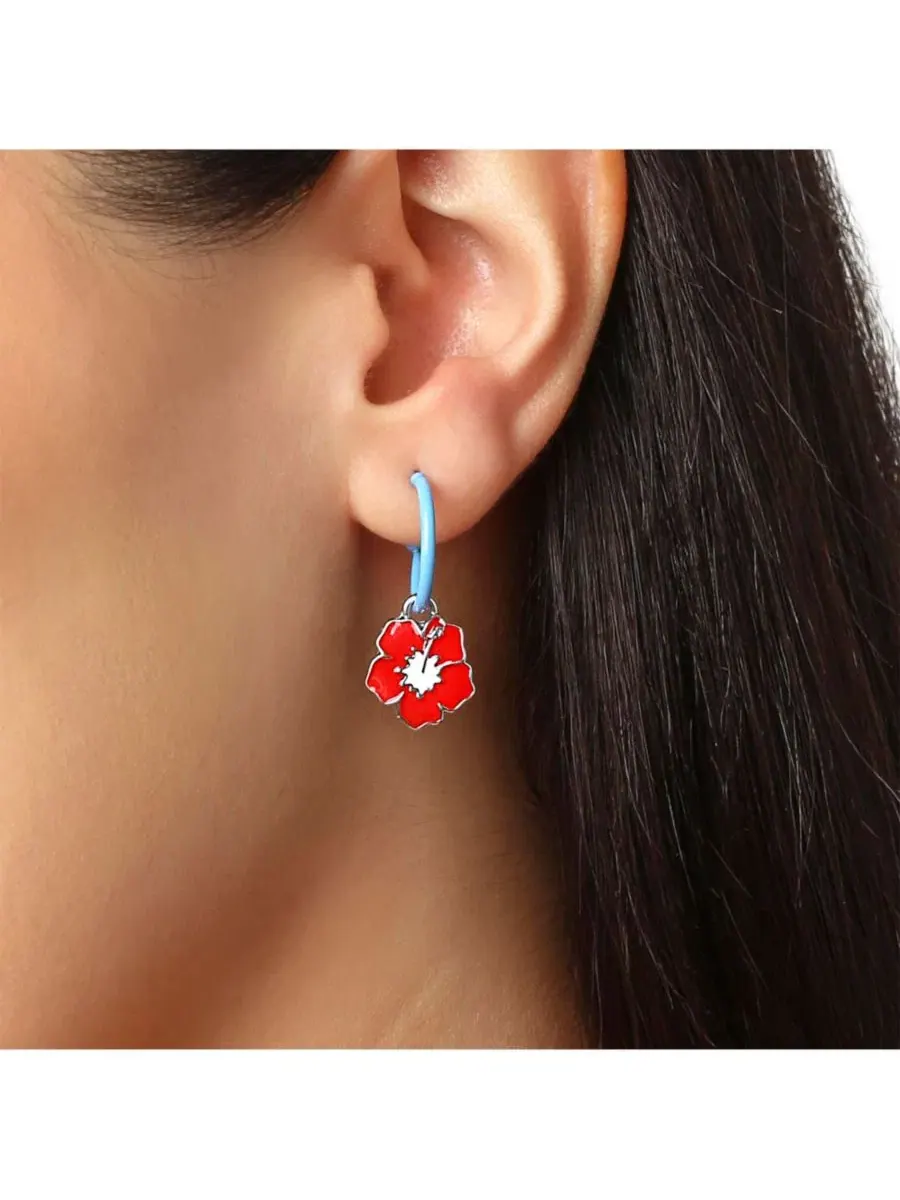 Набор сережек-колец Stitch Charm, 1 кольцо с 3 сменными подвесками — изображение 3 из 5, оттенок серебристый