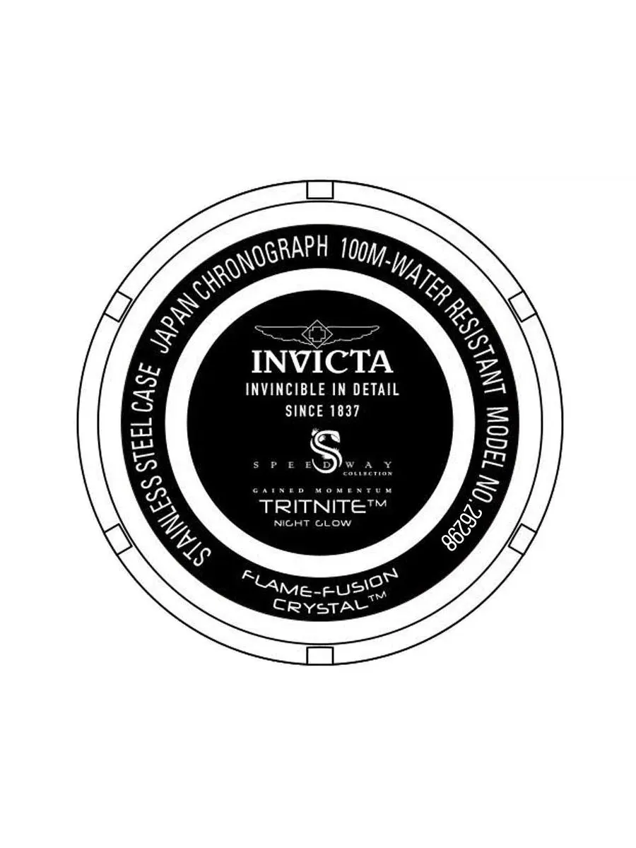 Мужские часы Speedway с хронографом, кварцевые, 26298 Invicta — изображение 3 из 3, оттенок желтый