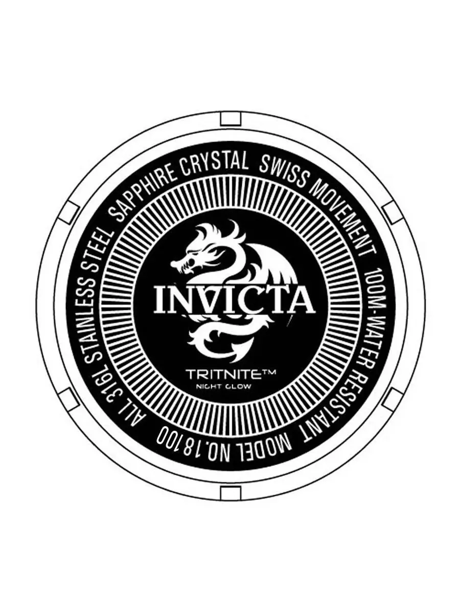 Мужские наручные часы 18100 Specialty Quartz Dial Watch Invicta — изображение 3 из 3, оттенок серебряный