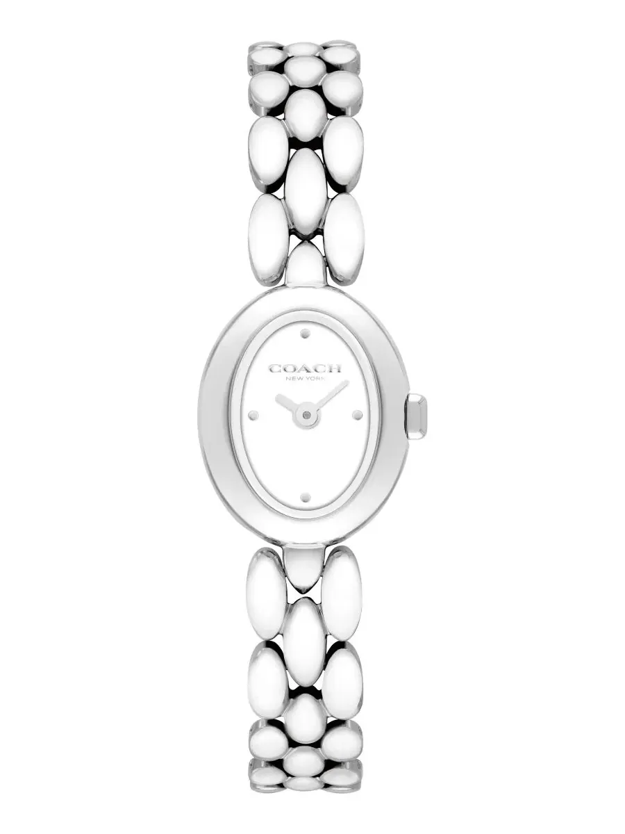 Женские наручные часы Sammy Silver-Tone Stainless Steel Bracelet Watch COACH — изображение 1 из 4, оттенок мел