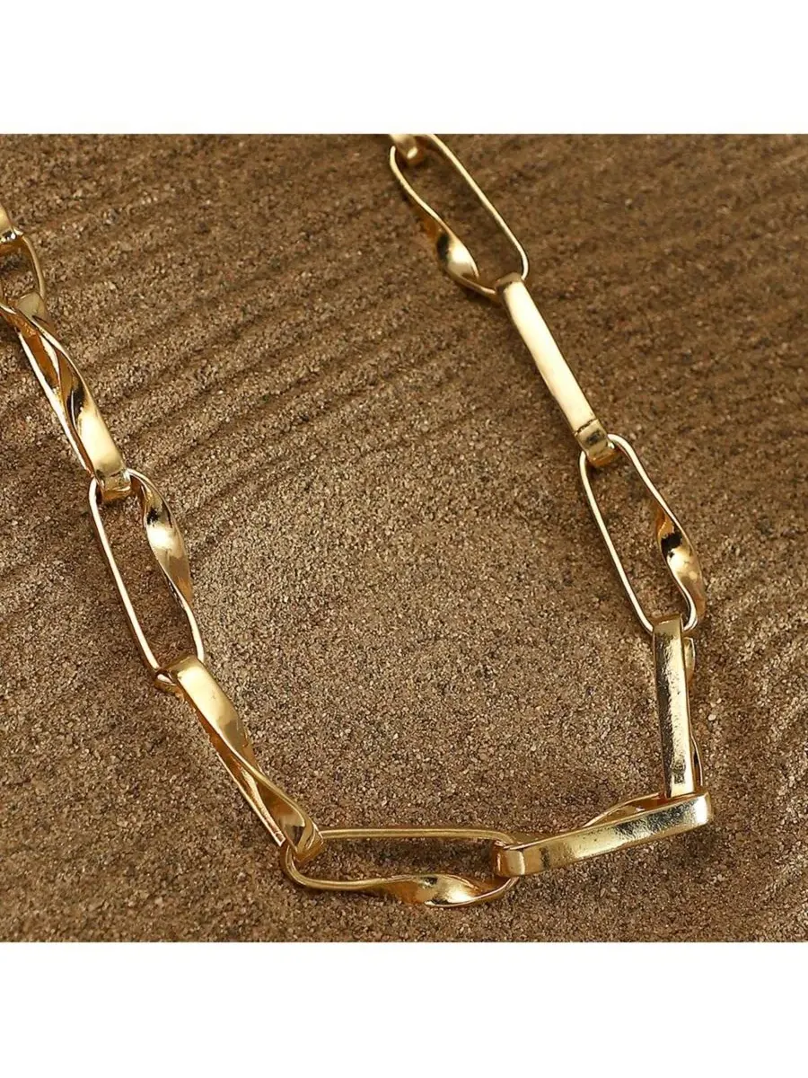 Ожерелье из кумдана с бусинами The Chunky Twirl-Link Chain Necklace SOHI — изображение 4 из 6, оттенок золото