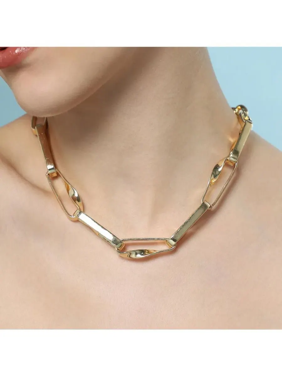 Ожерелье из кумдана с бусинами The Chunky Twirl-Link Chain Necklace SOHI — изображение 6 из 6, оттенок золото