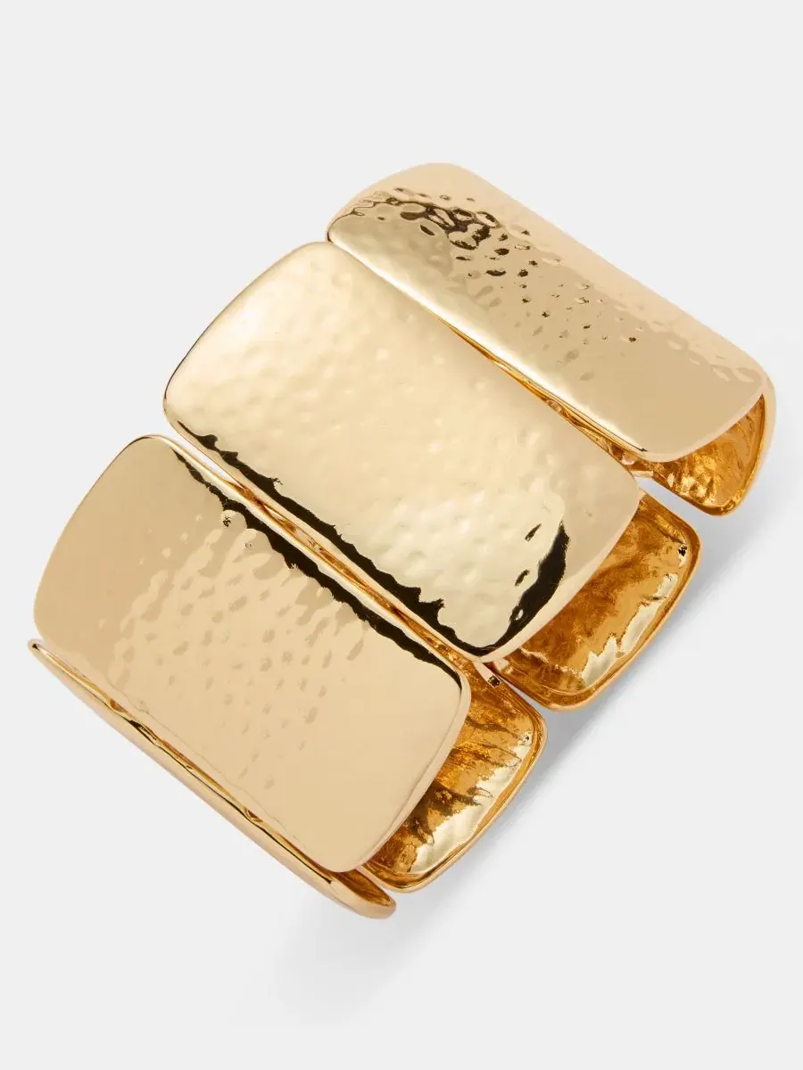 Браслет-стяжка с текстурированными планками, модель Textured Bar Stretch Bracelet I.N.C — изображение 1 из 3, оттенок золото