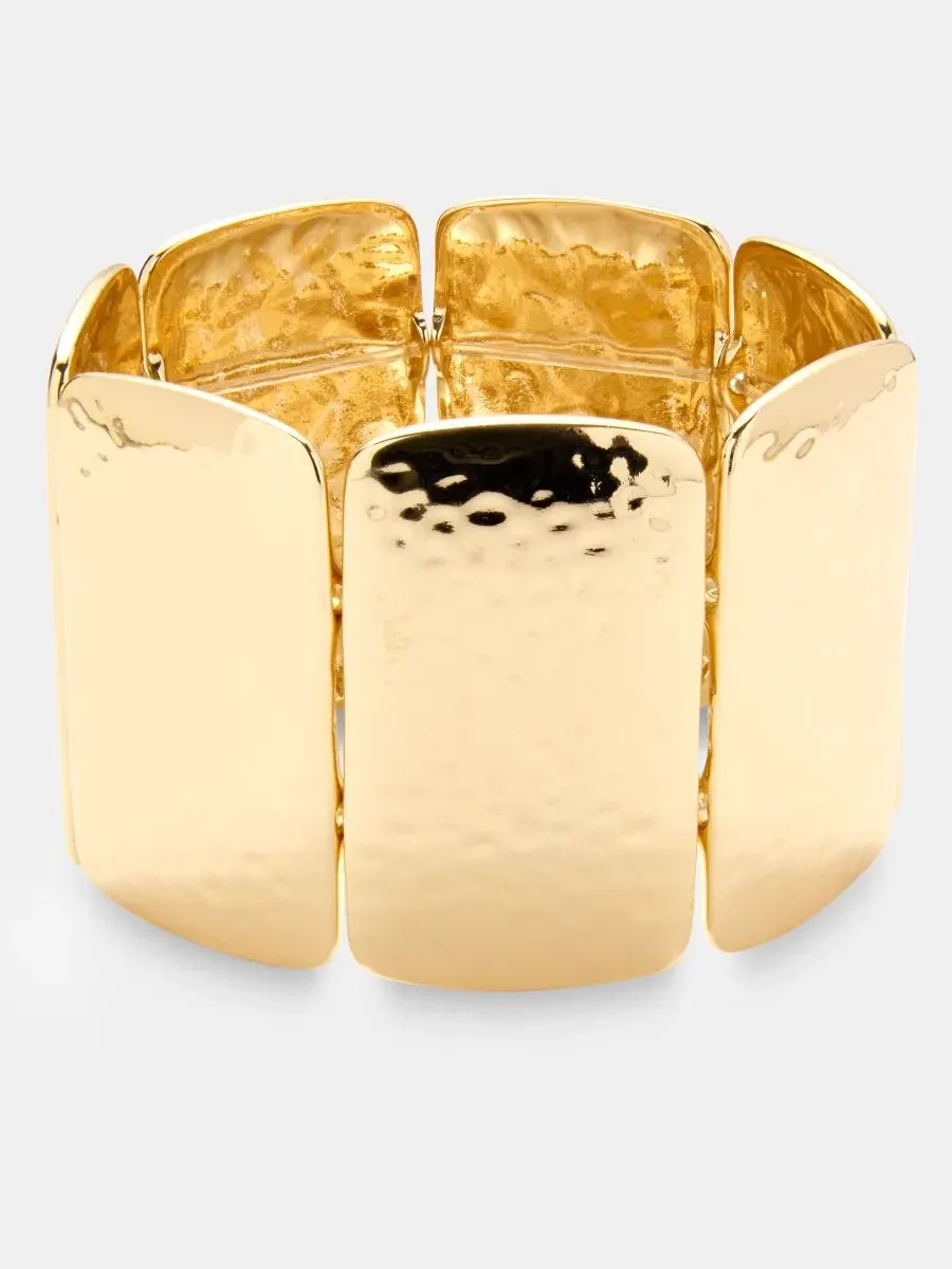 Браслет-стяжка с текстурированными планками, модель Textured Bar Stretch Bracelet I.N.C — изображение 2 из 3, оттенок золото