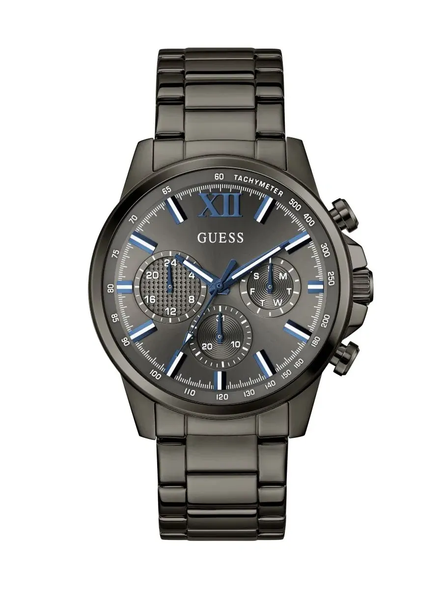 Мужские кварцевые часы из нержавеющей стали, 44 мм GUESS
