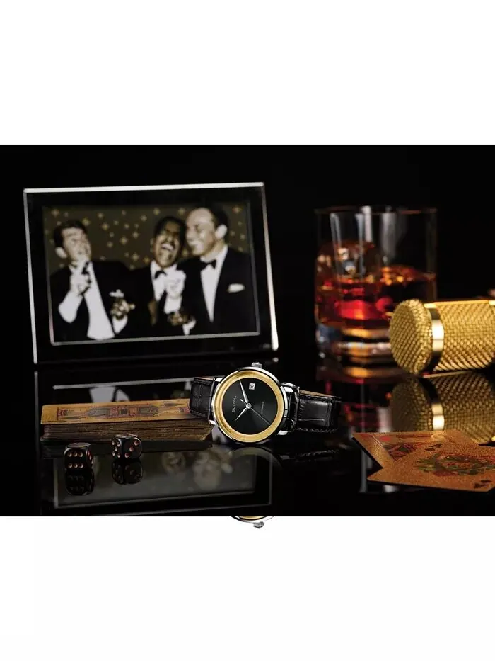 Мужские классические часы Frank Sinatra Rat Pack с автоматическим черным кожаным ремешком, 40 мм — изображение 5 из 5