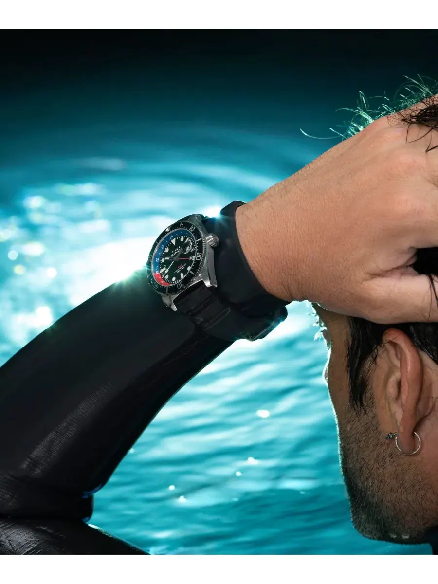 Мужские часы с черным каучуковым ремешком, 41 мм Timex — изображение 6 из 10, оттенок черный