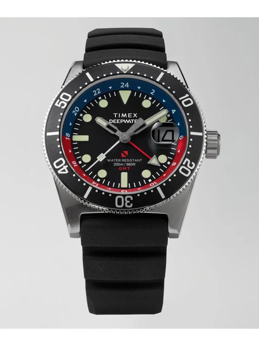 Мужские часы с черным каучуковым ремешком, 41 мм Timex — изображение 10 из 10, оттенок черный